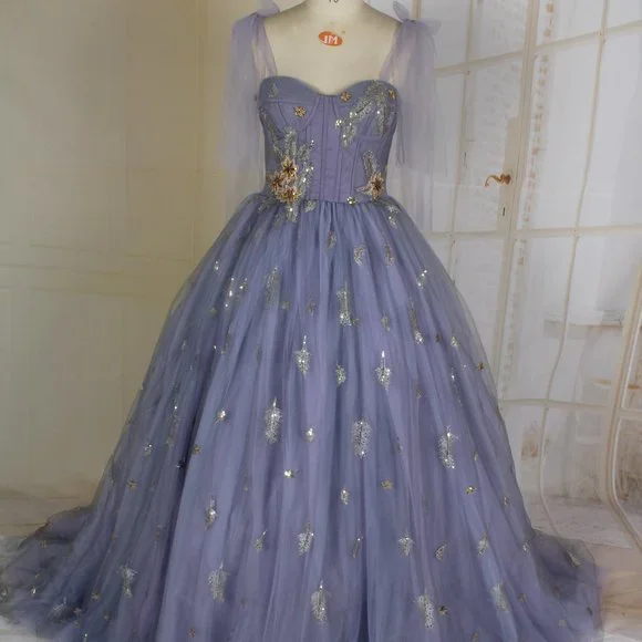 green emerald velvet dress Pastel Long A-Line Prom Dress Lilac / 8
